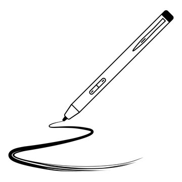 Stylus pen tablet digital, graphic design pencil, vector tool stylus