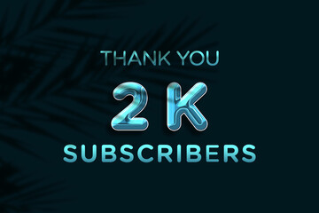 2 K subscribers celebration greeting banner with Plastic Design