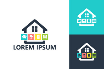 Furniture house logo template design vector