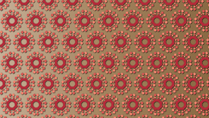 Red/Pink Colored Geometrical textured pattern with decorative ornamental illustrations for desktop, wallpaper, background, texture