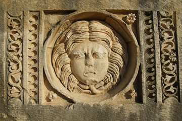 Medusa Relief in Andriake Museum in Demre, Antalya, Turkiye