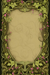 Art Nouveau frame. Generative AI