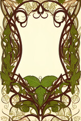 Art Nouveau frame. Generative AI