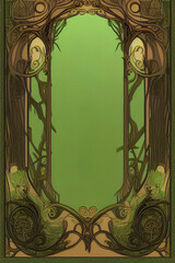 Art Nouveau frame. Generative AI