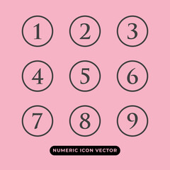 Numeric icon vector design templates