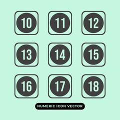 Numeric icon vector design templates