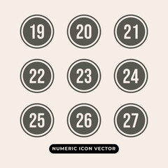 Numeric icon vector design templates