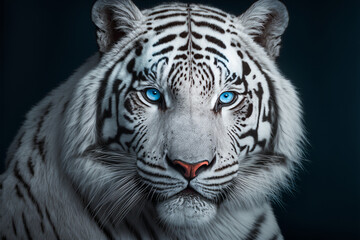 beautiful portrait of a white tiger - 556077771