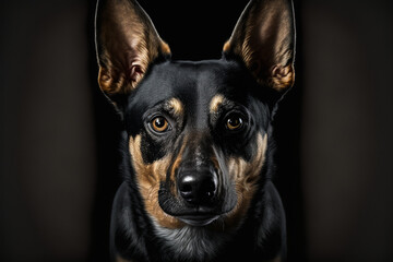 Obraz premium Beautiful dog in front of a black background