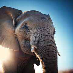 Fototapeta na wymiar Beautiful elephant outside in his prime