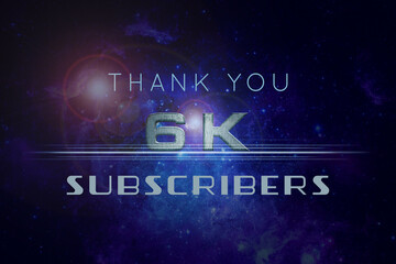 6 K  subscribers celebration greeting banner with Star Wars Design