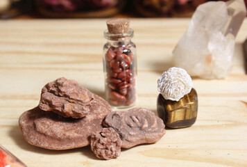 Desert Rose Rock Varieties With Jar of Agate.