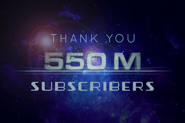 550 Million  subscribers celebration greeting banner with Star Wars Design