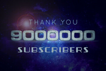 9000000 subscribers celebration greeting banner with Star Wars Design