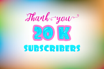 20 K subscribers celebration greeting banner with Jelly Design