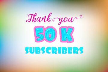 50 K  subscribers celebration greeting banner with Jelly Design