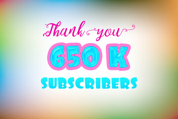 650 K  subscribers celebration greeting banner with Jelly Design