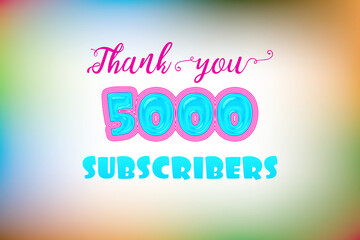 5000 subscribers celebration greeting banner with Jelly Design