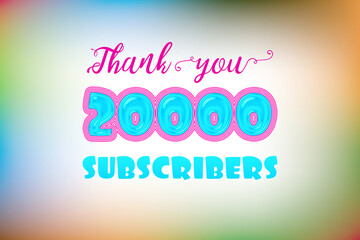 20000 subscribers celebration greeting banner with Jelly Design