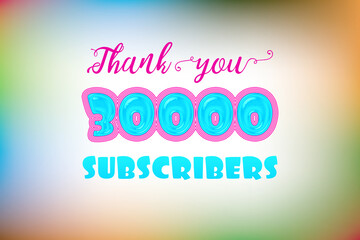 30000 subscribers celebration greeting banner with Jelly Design