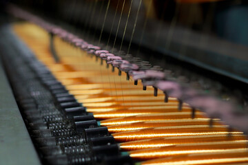 Part of fabric weaving looms machinery. Automatic winding machine to fill bobbin from spools of...