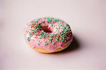pink donut with sprinkles