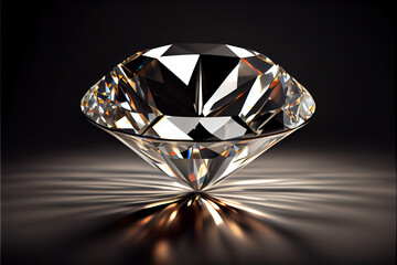 Sparkly and shiny diamond on black background