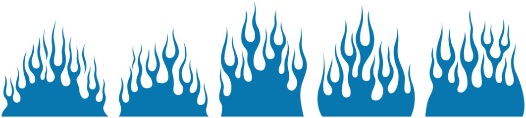 Fire flames isolated template. Tribal design. Car stickers. Icon fire illustration. Multiple shape tattoo