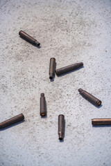 Empty bullet cartridges