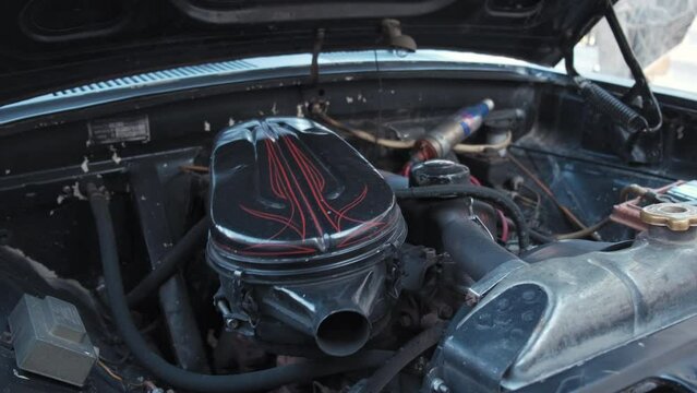 Custom old car engine