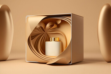 cosmetic gift set box for branding. Created with Generative AI technology.