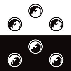 Care cat, dog and horse logo . icon logo . silhouette logo 