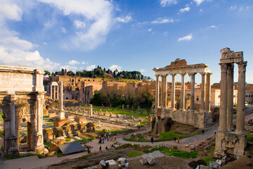Roma.Foro Romano con Basilica Giulia
 - obrazy, fototapety, plakaty