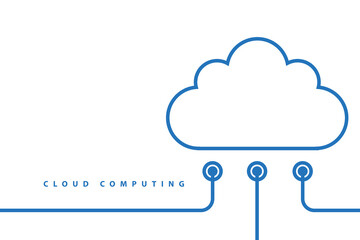 Cloud computing and network security technology concept, Circuit board with cloud symbol and connection links. vector illustration