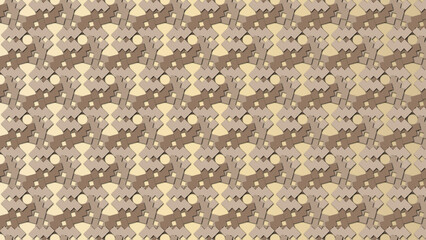 Bright Brown Colored Geometrical textured pattern with decorative ornamental illustrations for desktop, wallpaper, background, texture