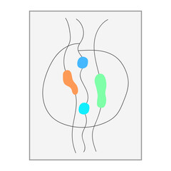 SIMPLE ILLUSTRATION ABSTRACT WAVY LINE MINIMALIST DESIGN. LINE ART DRAWING PASTEL COLOR GOOD FOR WALLPAPER, COVER, POSTER, PRINT