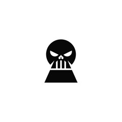 Keyhole combination with skull. Logo design.