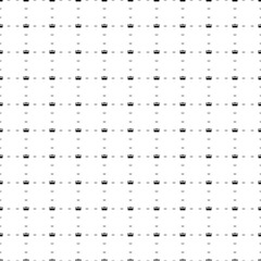 Square seamless background pattern from geometric shapes are different sizes and opacity. The pattern is evenly filled with small black cnc machine symbols. Vector illustration on white background