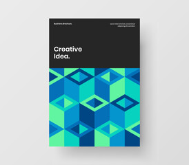 Minimalistic geometric pattern handbill concept. Amazing company identity vector design template.