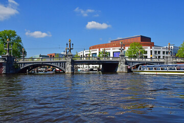 Fototapeta na wymiar Amsterdam, Netherlands - may 22 2022 : touristy city centre