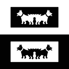 Dog animal logo template design . icon logo . silhouette logo 