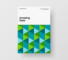 Amazing corporate brochure A4 vector design layout. Clean geometric pattern pamphlet template.