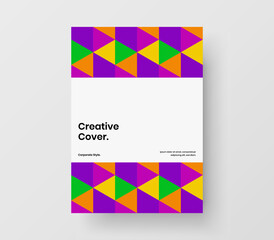 Obraz na płótnie Canvas Isolated geometric tiles booklet illustration. Trendy catalog cover A4 vector design layout.