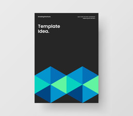 Colorful banner A4 vector design concept. Multicolored geometric pattern book cover template.