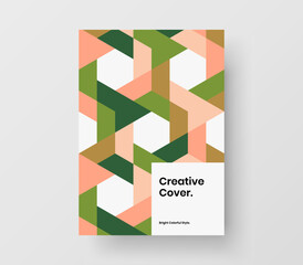 Clean mosaic shapes corporate cover layout. Trendy handbill design vector concept.
