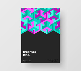 Minimalistic company cover design vector layout. Colorful geometric pattern pamphlet illustration.