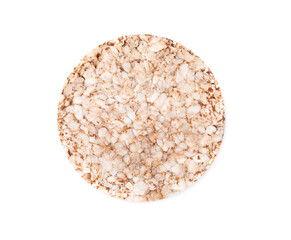 Crunchy rice cake isolated on white, top view