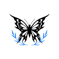 butterfly silhouette vector illustration concept