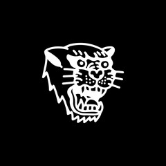 vector illustration of black panther head silhouette