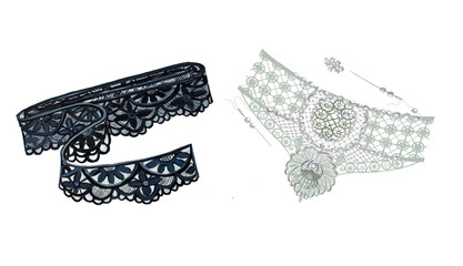 Obraz premium Vintage Lace.watercolor illustration.